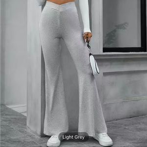 Solid Flare Leg Pants, Casual High Waist, Wide leg pants.